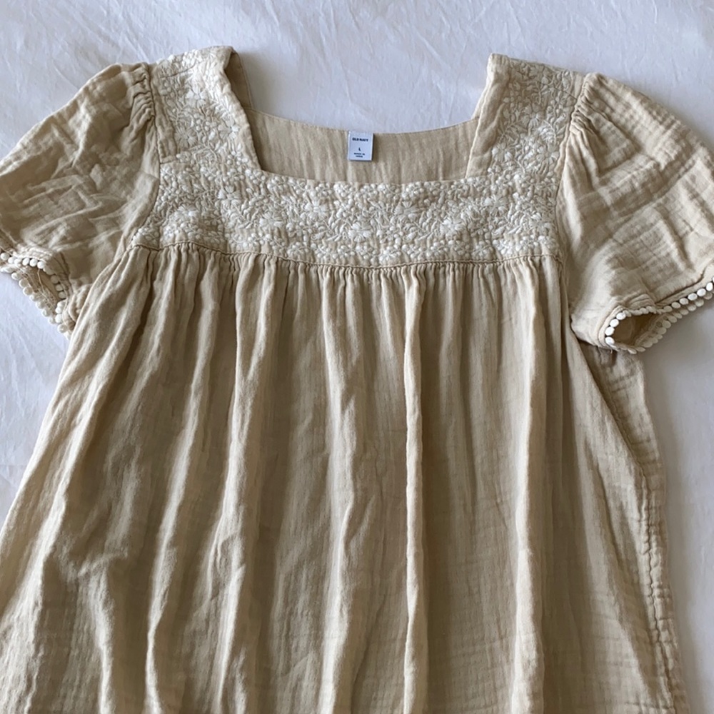 Embroidered babydoll top
